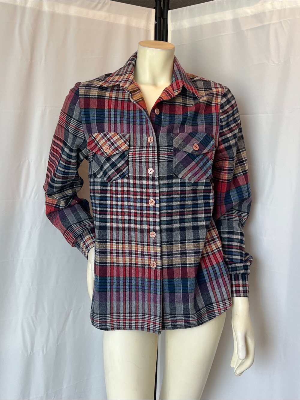 Vintage RT II Multicolor Plaid Wool Button-Up Shirt